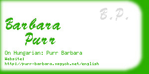 barbara purr business card
